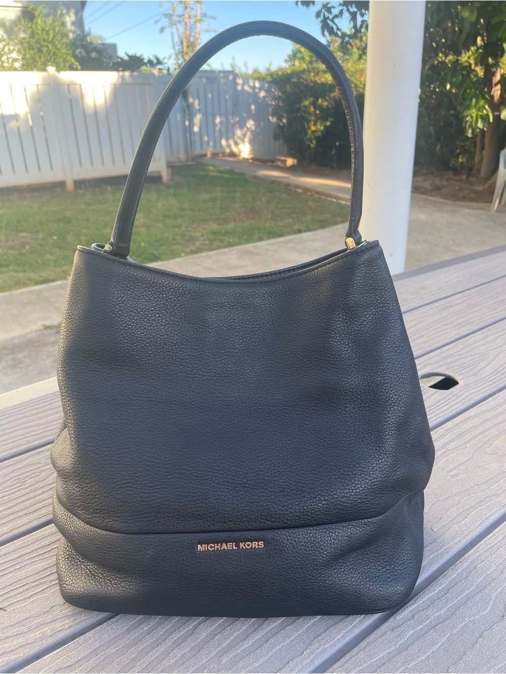 Michael Kors Black Pebbled Leather Hobo Shoulder Bag